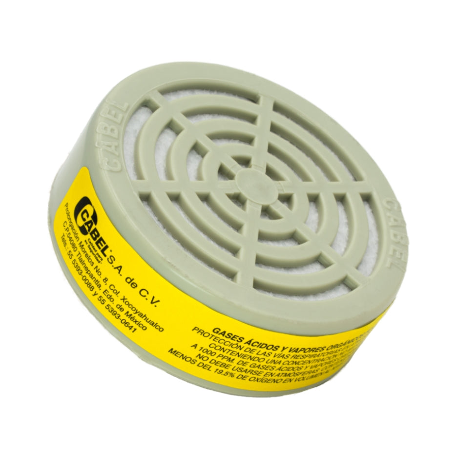 FILTRO CARTUCHO BEIGE (GAS ACIDO Y VAPOR ORGANICO) CABEL FC-3