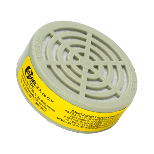 FILTRO CARTUCHO BEIGE (GAS ACIDO Y VAPOR ORGANICO) CABEL FC-3