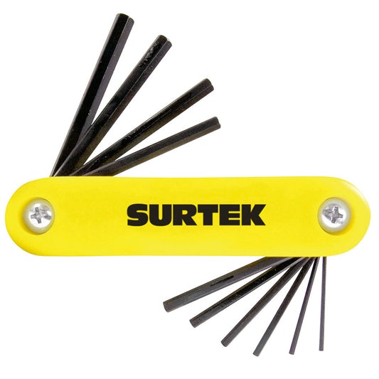 LLAVES ALLEN HEX (JUEGO 10PZ) 1/16 - 3/19" NAVAJA PLASTICA SURTEK ALLFNP10