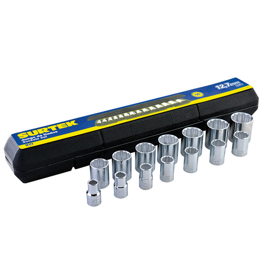 DADOS Y ACCESORIOS 1/2" (JUEGO 14PZ) 7/16 A 1-1/4" SURTEK F5800A