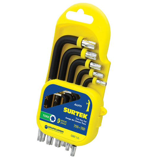 LLAVES TORX (JUEGO 9PZ) T10 - T50 SURTEK ALLFT9