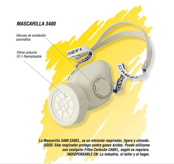 MASCARILLA DE CARTUCHO CABEL 3400