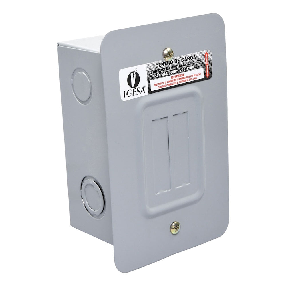 CENTRO DE CARGA 2 UNIDADES 70amp INTEMPERIE NEMA 3R IGESA CC02I