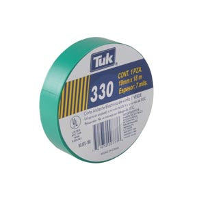 CINTA AISLANTE 19mm X 18m VERDE TUK 330