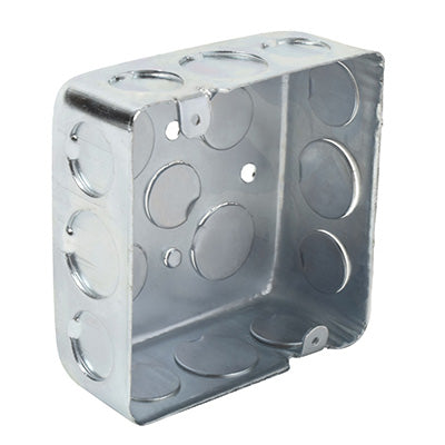 CAJA CUADRADA 4" GALVANIZADA PARA TUBO 1/2 Y 3/4