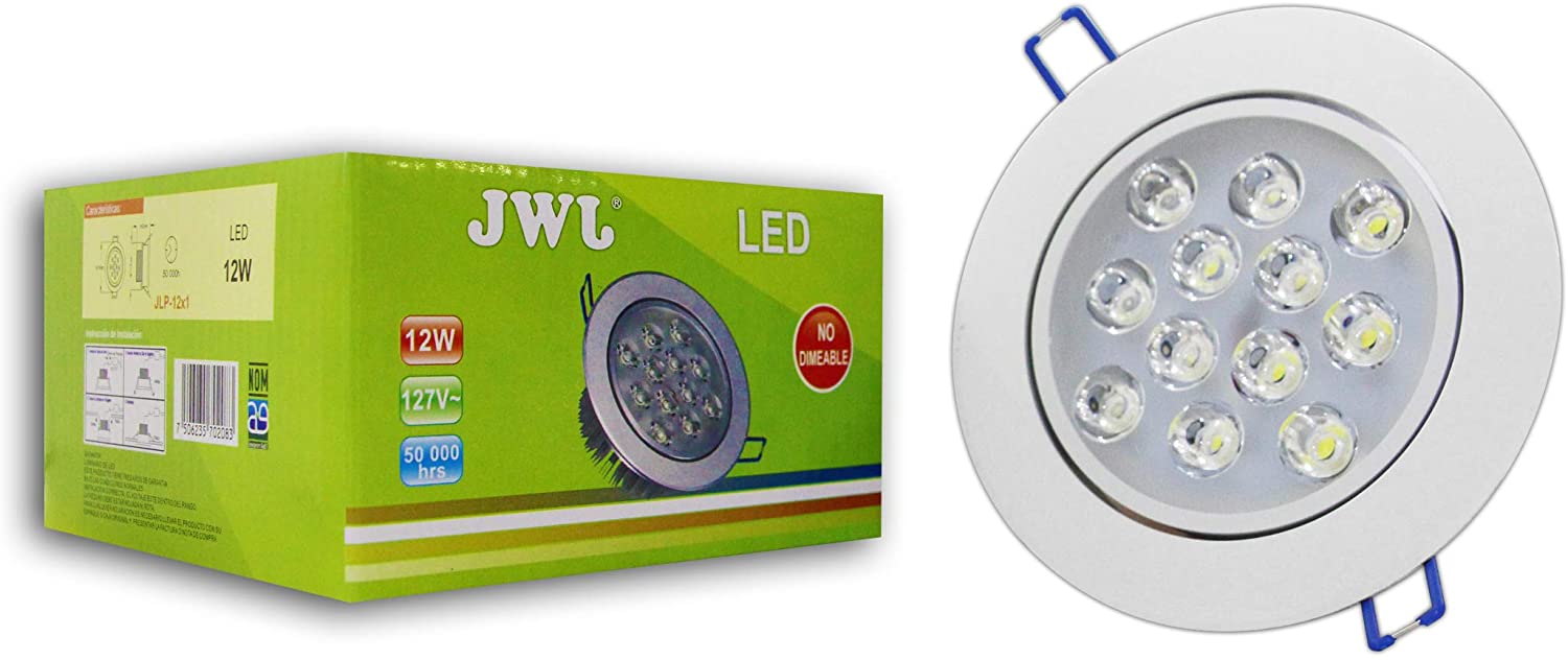 LUMINARIO EMPOTRABLE LUZ LED 12W BASE SATINADO JLP-12X1 BS
