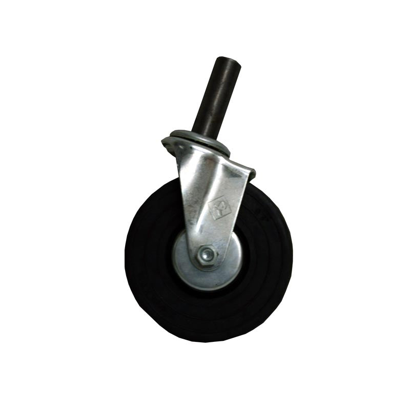 RODAJA ANDAMIO 6'' HULE ESPIGA PERNO SOLIDO 1'' CON FRENO HI1523F 125KG