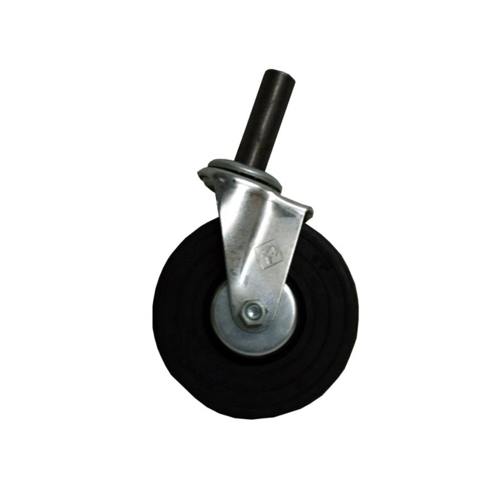 RODAJA ANDAMIO 6'' HULE ESPIGA PERNO SOLIDO 1'' CON FRENO HI1523F 125KG