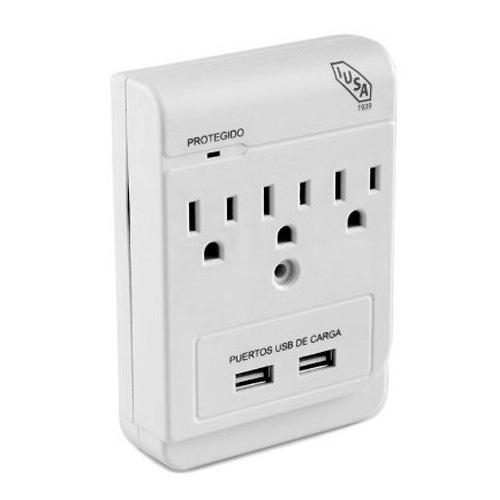 MULTICONTACTO 3 ENTRADAS SUPRESOR DE PICOS (CON USB) IUSA 616729