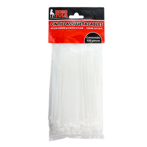 CINTILLA CINCHO SUJETACABLE TRANSPARENTE 8" X 3.16 (100 PZAS) DOGOTULS WL8023