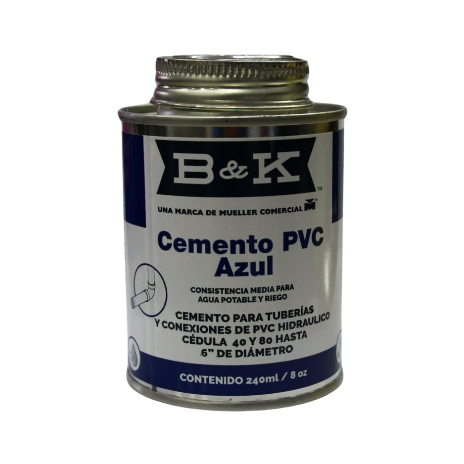 CEMENTO PARA PVC AZUL 240ML B&K 222 Z-22202 ES66121-22202