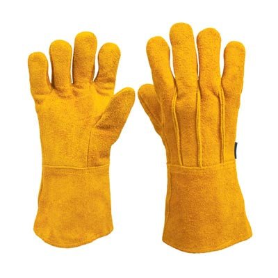 GUANTE DE CARNAZA LARGO AMARILLO