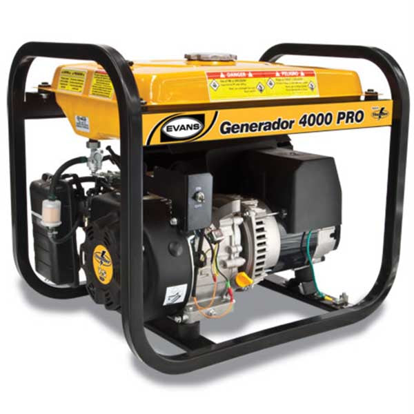 GENERADOR 4000W 7.5hp MOTOR GASOLINA TANQUE 15lts MONO EVANS G40MG0750TH