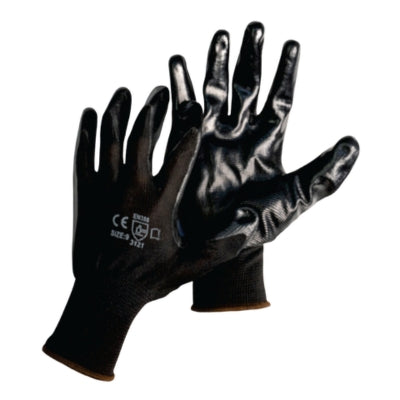 GUANTE NYLON NEGRO CON NITRILO TALLA GRANDE