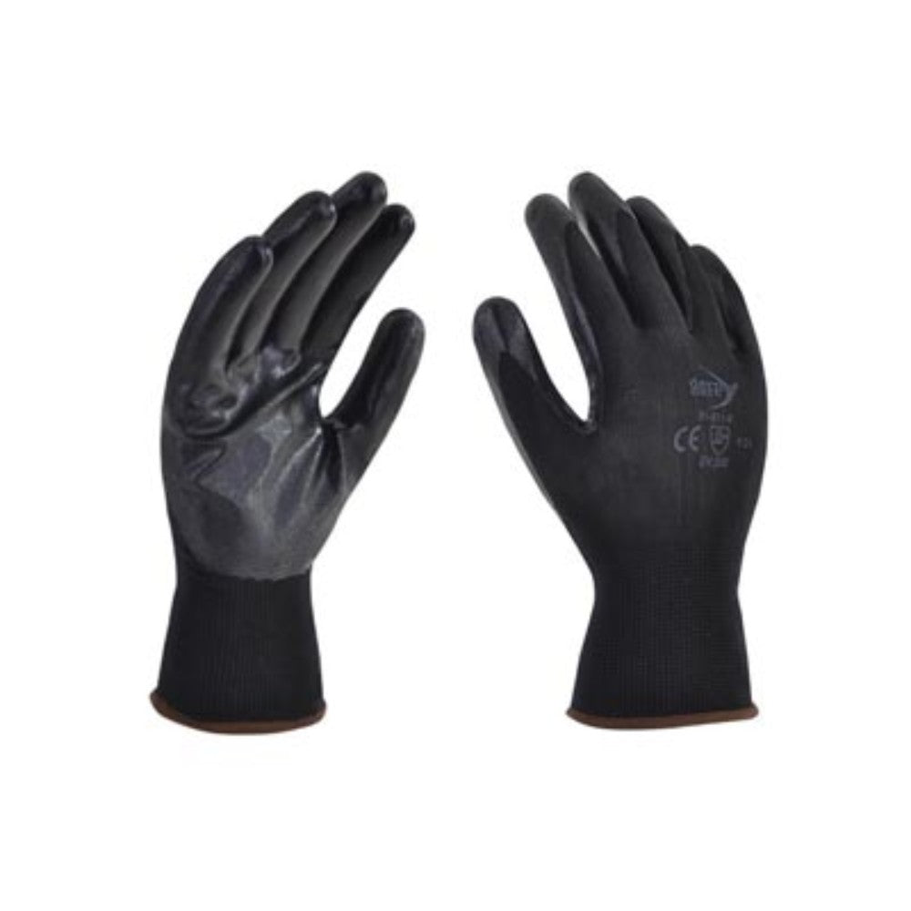 GUANTE NYLON NEGRO CON NITRILO TALLA GRANDE ECONOMICO