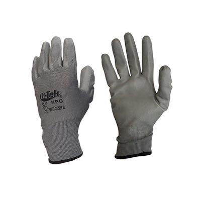 GUANTE NYLON PALMA RECUBIERTA POLIURETANO TALLA GRANDE GRIS/NEGRO