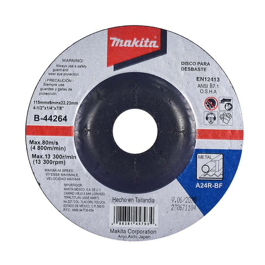 DISCO DESBASTE METAL 4-1/2 X 1/4 X 7/8 MAKITA A-90364 / B44264