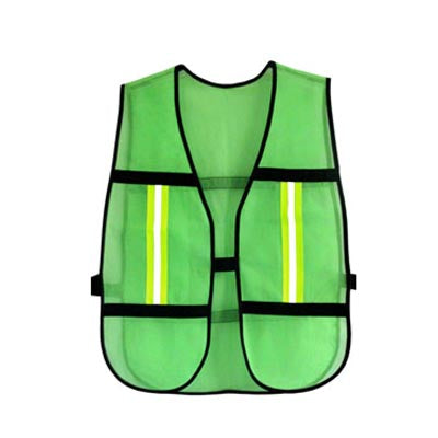 CHALECO VIAL VERDE CON REMATE NEGRO 1402/V