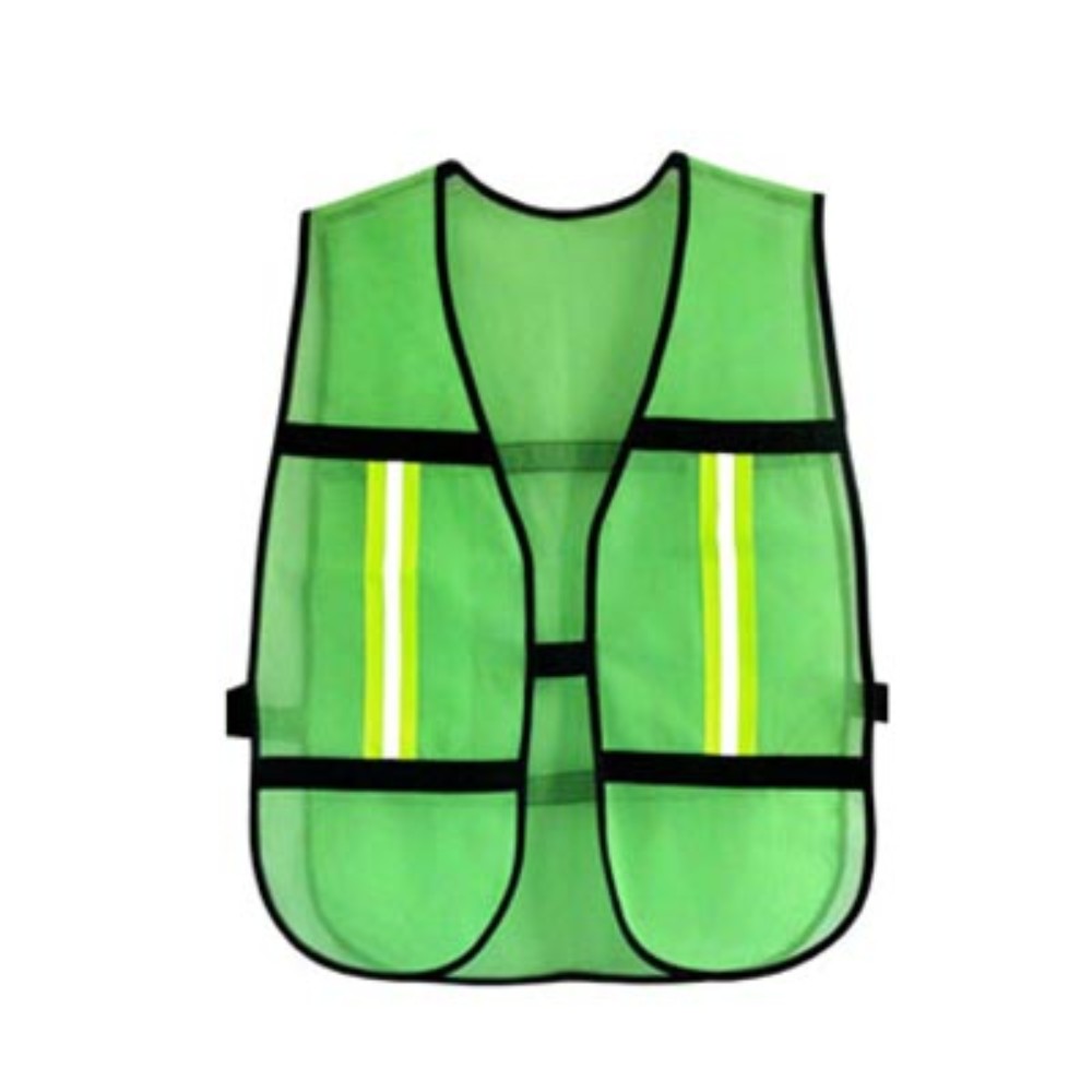 CHALECO VIAL VERDE CON REMATE NEGRO 1402/V