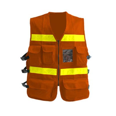 CHALECO VIAL TELA GABARDINA NARANJA 1605JLS/NP UNITALLA  (TALLA 38 A LA 42)
