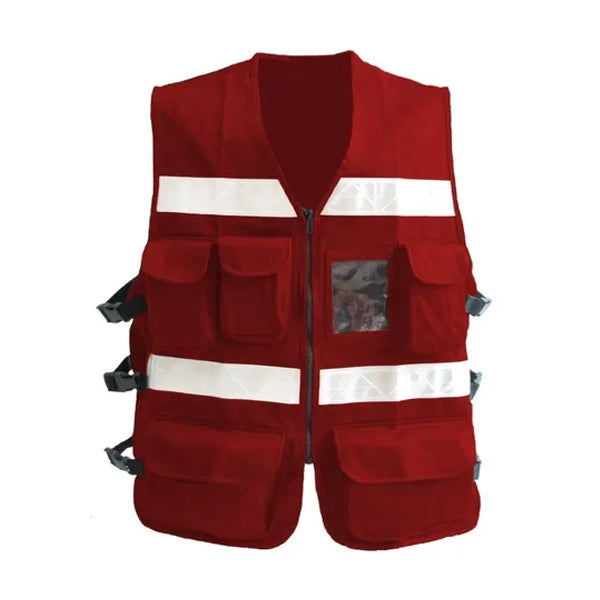 CHALECO VIAL TELA GABARDINA ROJO 1605JLS UNITALLA  (TALLA 38 A LA 42)