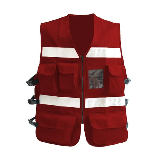 CHALECO VIAL TELA GABARDINA ROJO 1605JLS UNITALLA  (TALLA 38 A LA 42)