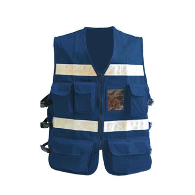 CHALECO VIAL TELA GABARDINA AZUL MARINO 1605JLS UNITALLA  (TALLA 38 A LA 42)