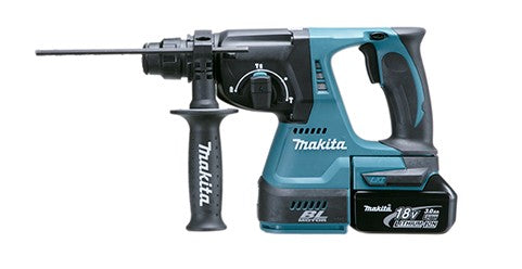 ROTOMARTILLO ELECTRONEUMATICO INALAMBRICO MAKITA DHR242RTE LXT 15/16'' 18V 4700Gpm ESTUCHE C/CARGADOR DC18RC Y 2 BATERIAS BL1850B