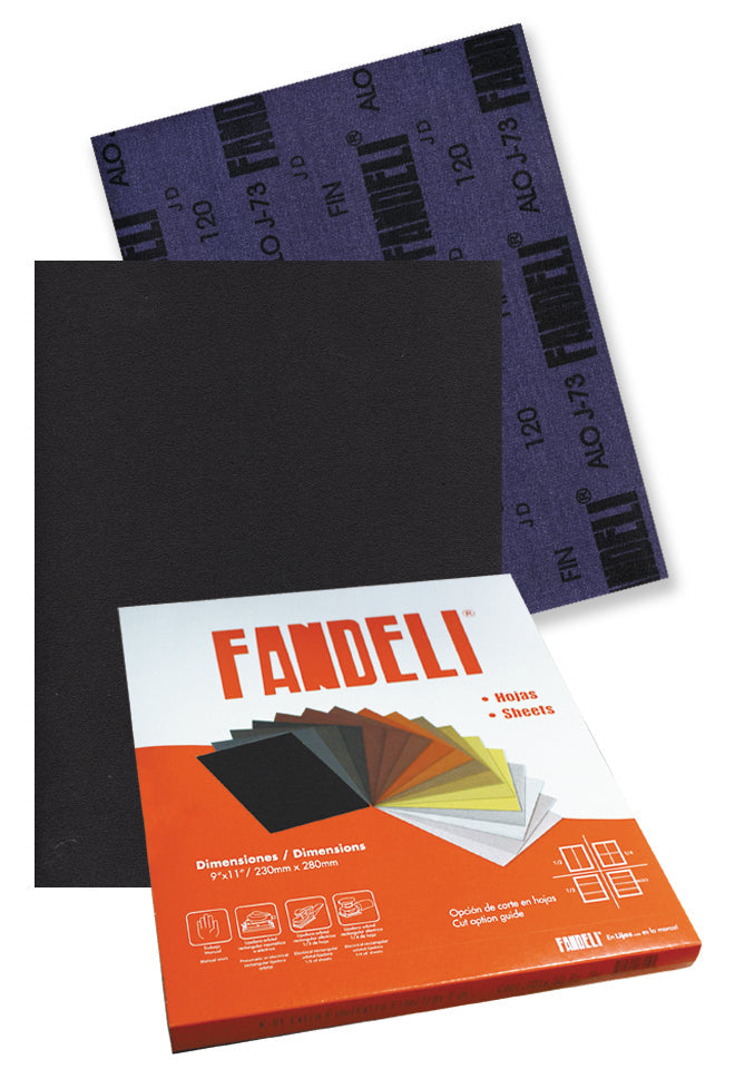 HOJA DE LIJA ESMERIL 9" X 11"FINO (FIERRO) J-73 FANDELI 02331