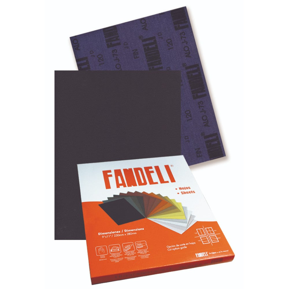 HOJA DE LIJA ESMERIL 9" X 11" GRUESO (FIERRO) J-73 FANDELI 02333