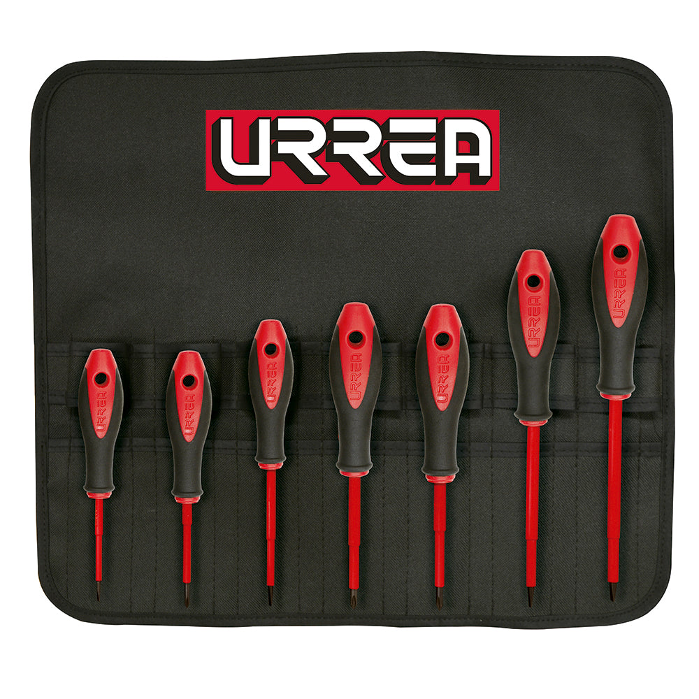 JUEGO DE 7 DESTORNILLADORES BIMATERIAL PARA 1000V URREA 9700BA