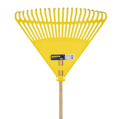 ESCOBA PLASTICA COLOR AMARILLO PARA JARDIN 22 DIENTES SURTEK 132050 (A-M)