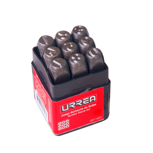 NUMEROS DE GOLPE 3/8" (JUEGO 9PZ) ACERO 10mm URREA 42N10