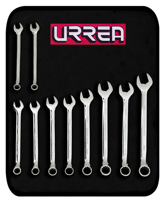LLAVES COMBINADAS (JUEGO 10PZ) 12 PUNTAS (10mm A 19mm) URREA 1200KM
