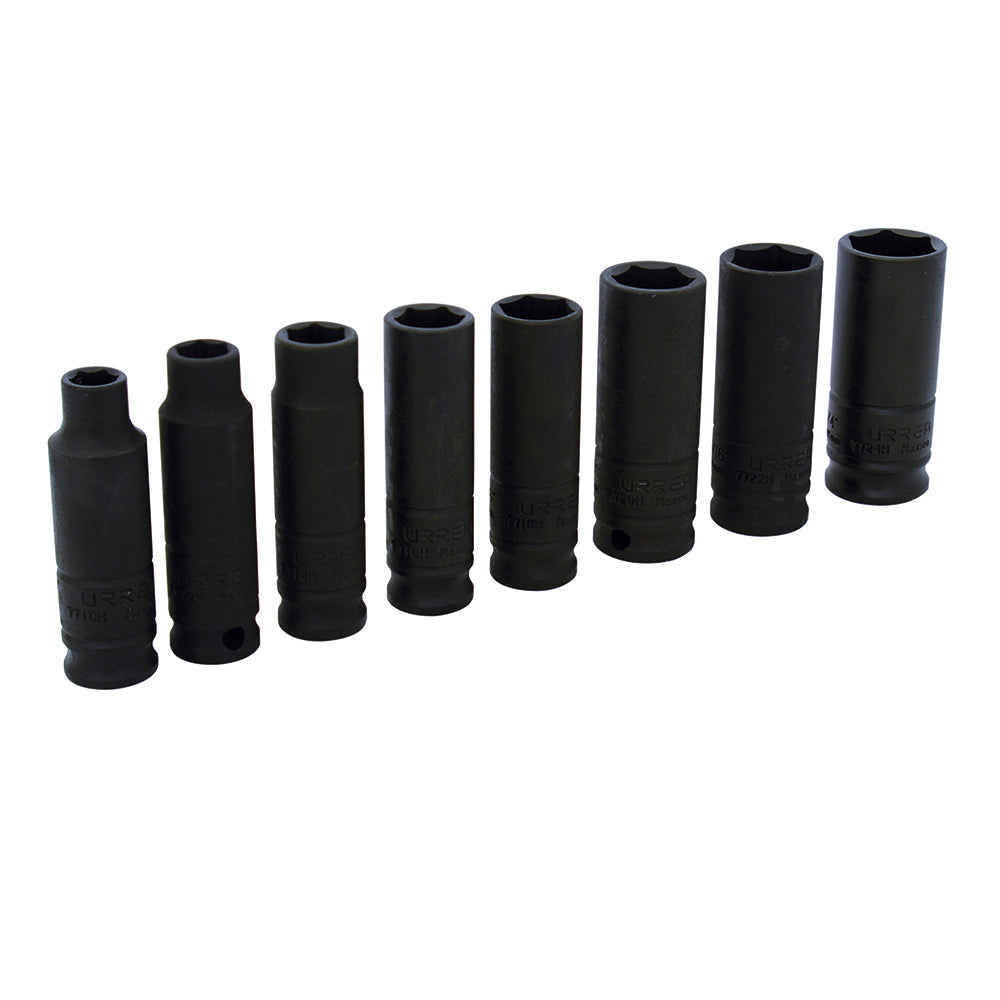 JUEGO DE 8 DADOS DE IMPACTO 3/8" URREA 72112