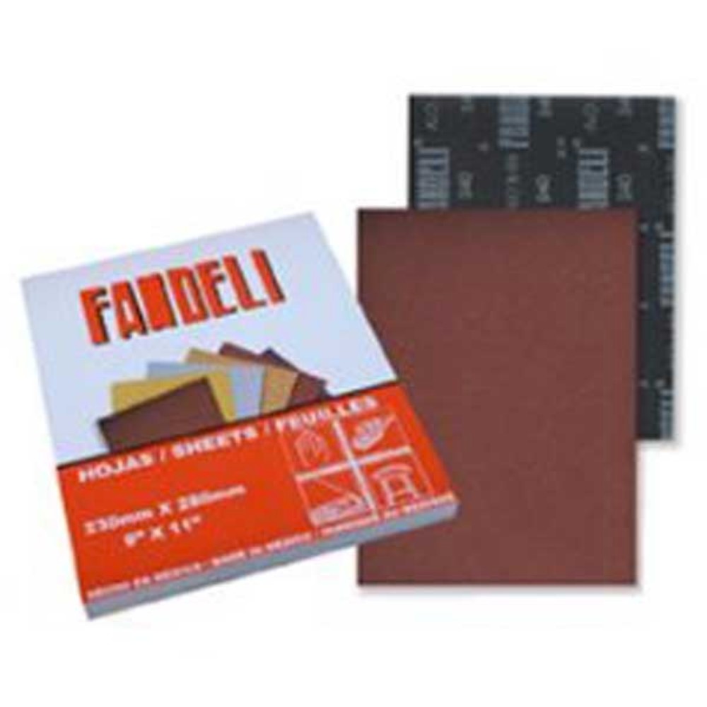 HOJA DE LIJA FIERRO GRANO 220 (ROJA) J-86 FANDELI 0078
