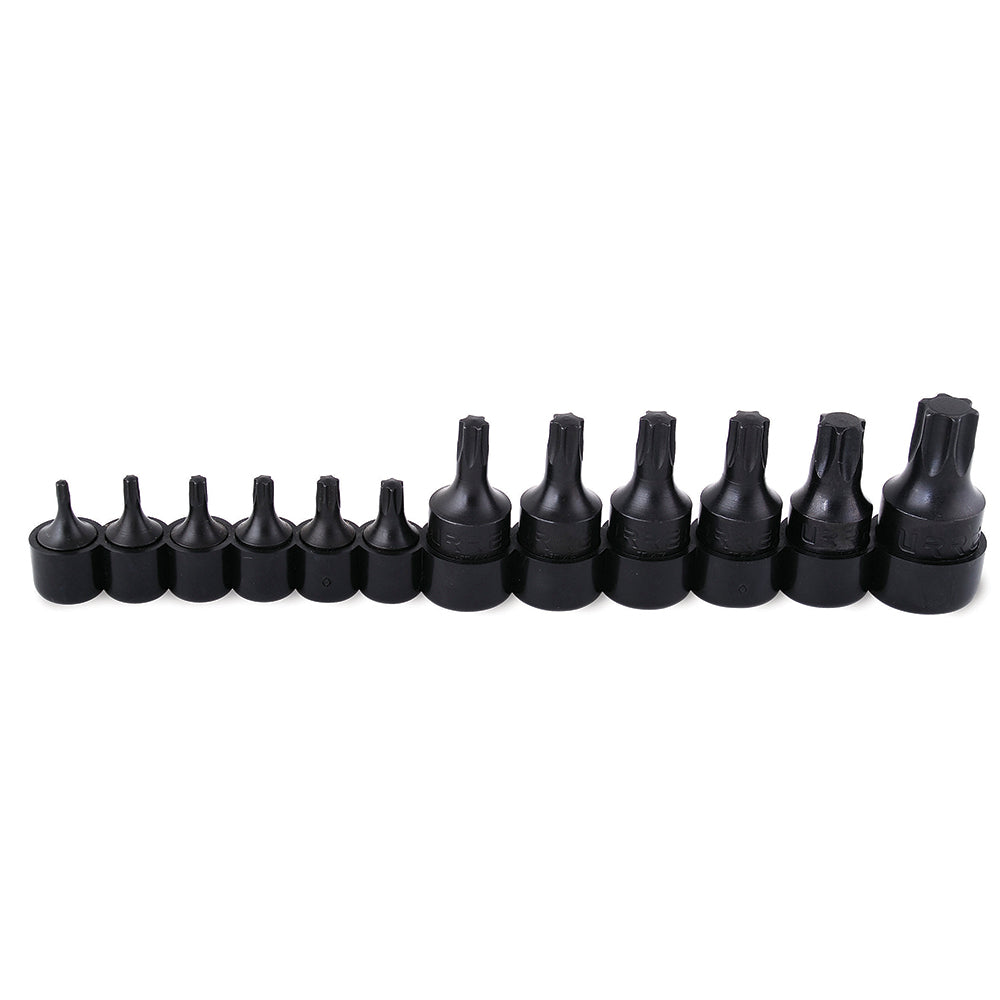 DADOS 1/4" 3/8” Y 1/2“ TORX (JUEGO 12PZ) T10 - T60 EN RIEL URREA 475254W