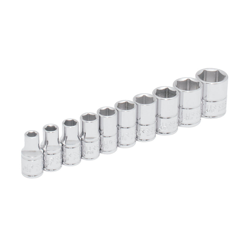 JUEGO DADOS 1/4" 6PUNTAS PULGADAS (10PZAS) URREA 47106