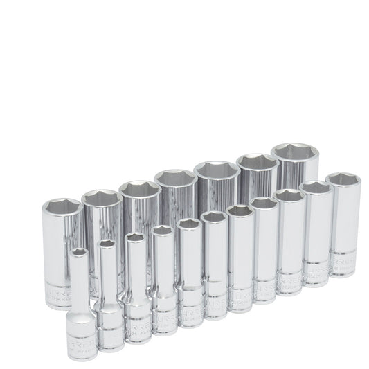 DADOS 3/8" (JUEGO 18PZ) 6PTAS LARGOS MILIMETRICO URREA 52203