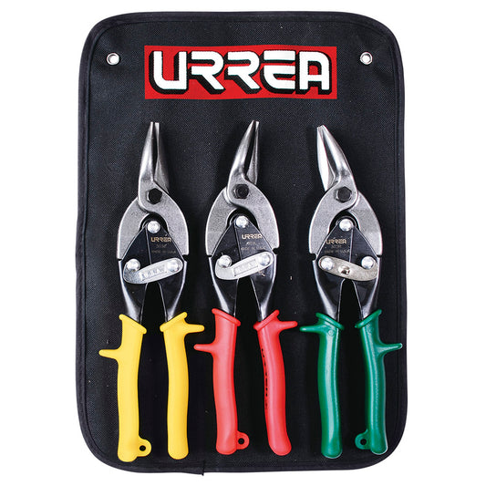 TIJERAS DE AVIACION PARA HOJALATERO (JUEGO 3PZ) URREA 30301