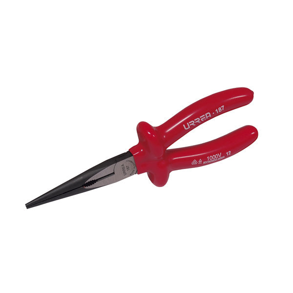 PINZA PUNTA LARGA CON FILO DE CORTE 1000V 8" URREA 187