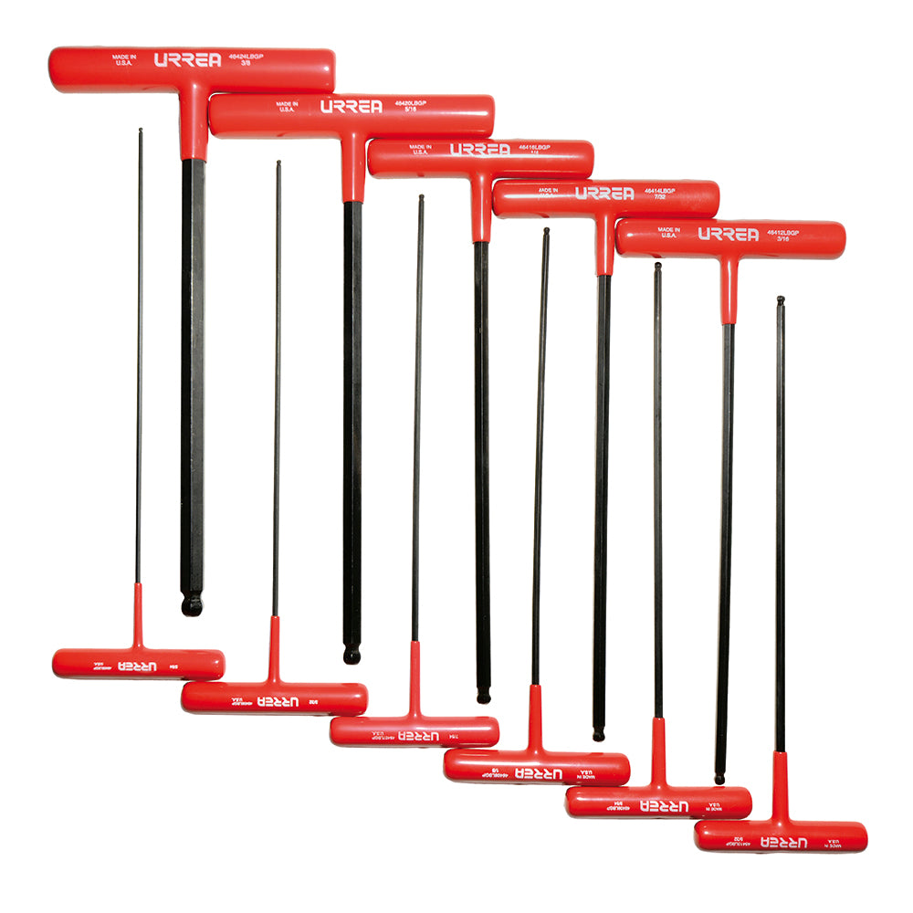 LLAVES "T" BOLA (JUEGO 11PZ) 5/64 - 3/8" LARGA URREA 4967LBGP