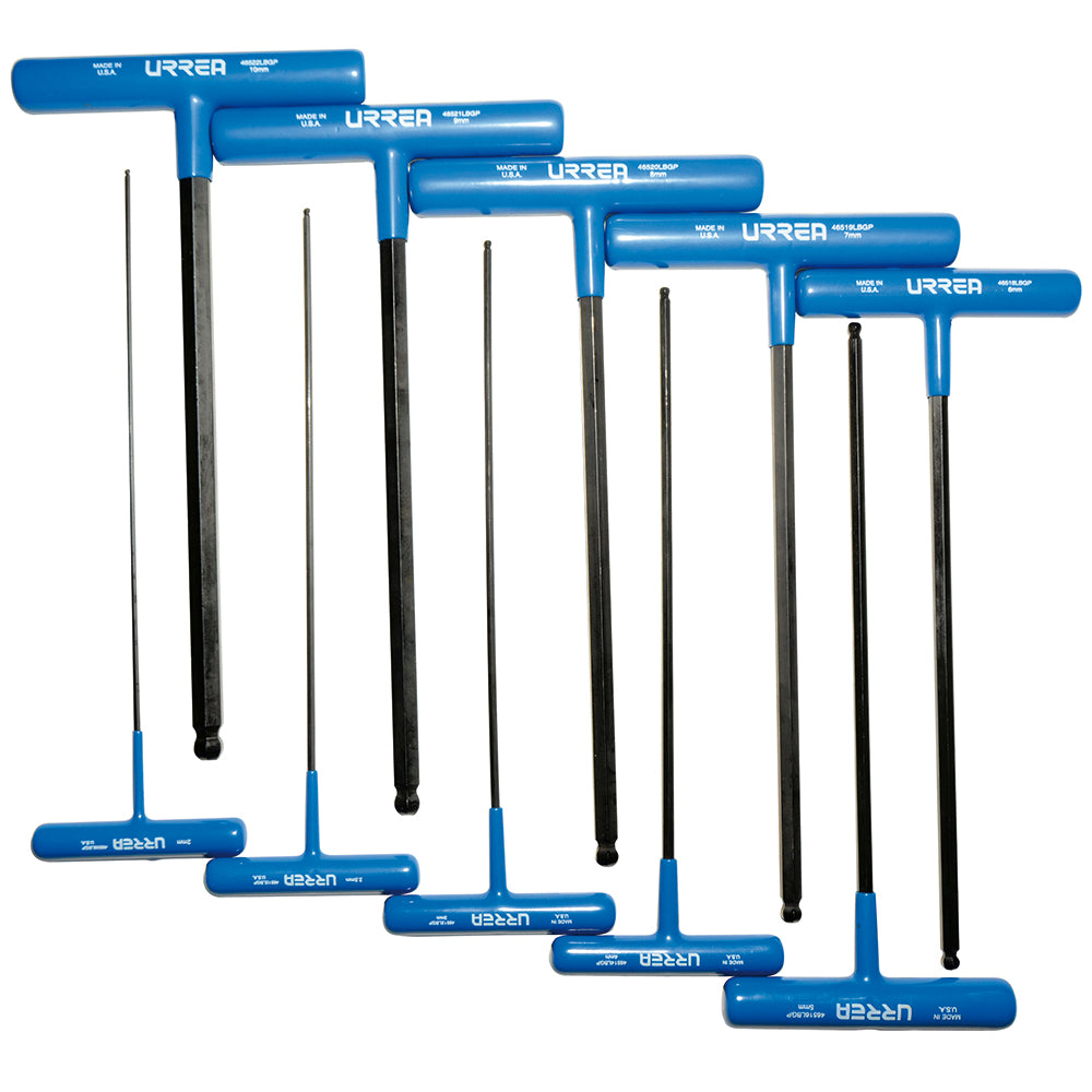 LLAVES "T" BOLA (JUEGO 10PZ) 2 - 10MM LARGA URREA 4965LBGPM