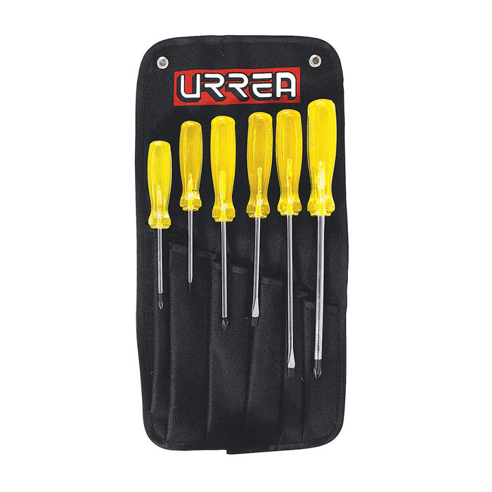 DESTORNILLADORES (JUEGO 6PZ) AMBAR COMBINADO URREA 9600G