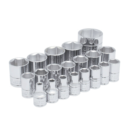 DADOS 1/2" (JUEGO 20PZ) 1/4 - 1-1/2 6 PUNTAS EN RIEL URREA 54109