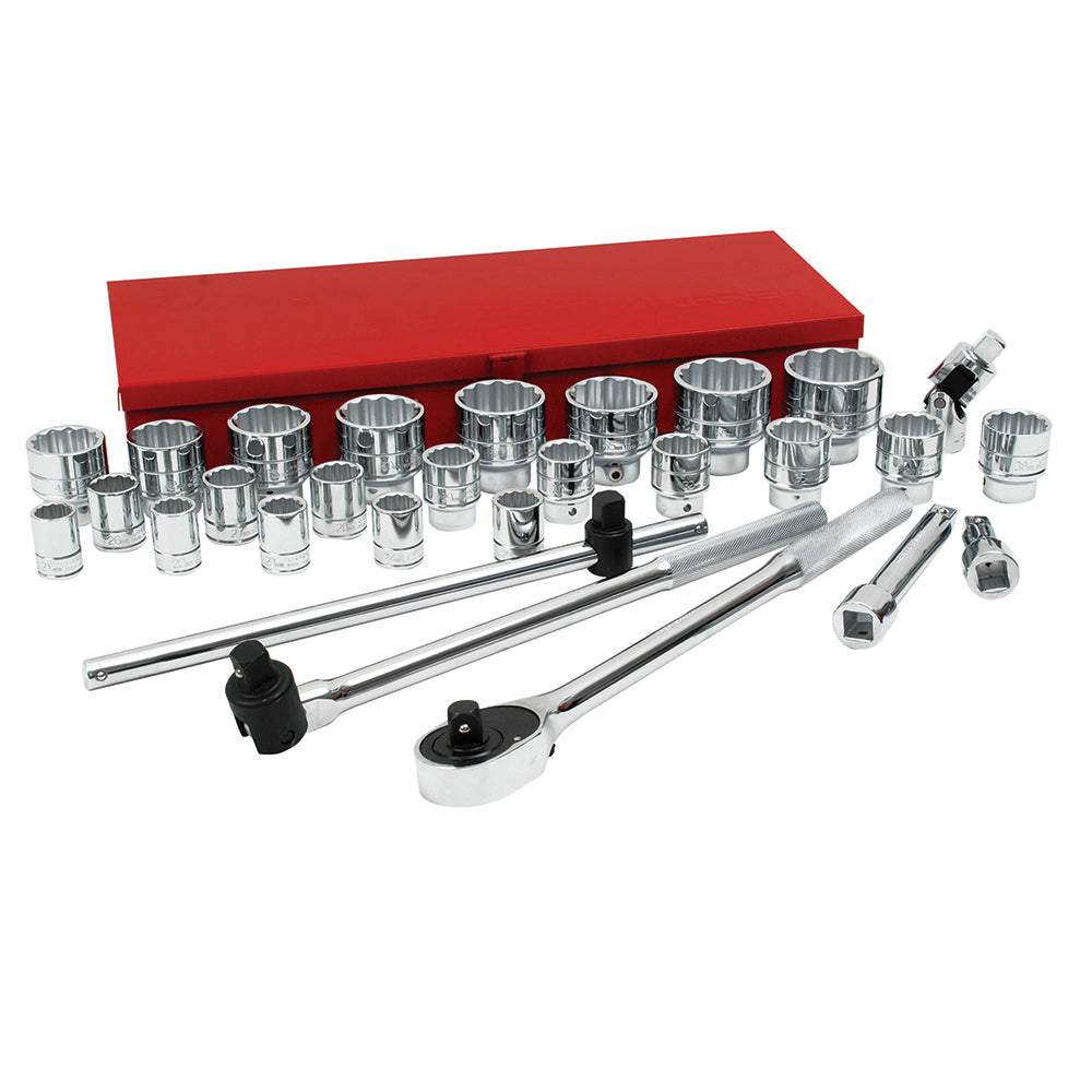 JUEGO DADOS Y ACCESORIOS 3/4” 12 PUNTAS MILIMETRICO (29PZAS) URREA 55202