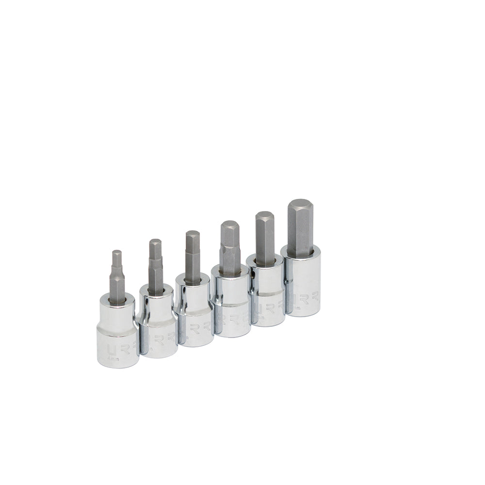 JUEGO DADOS 3/8" HEXAGONAL MILIMETRICO (6PZAS) URREA 4990M6