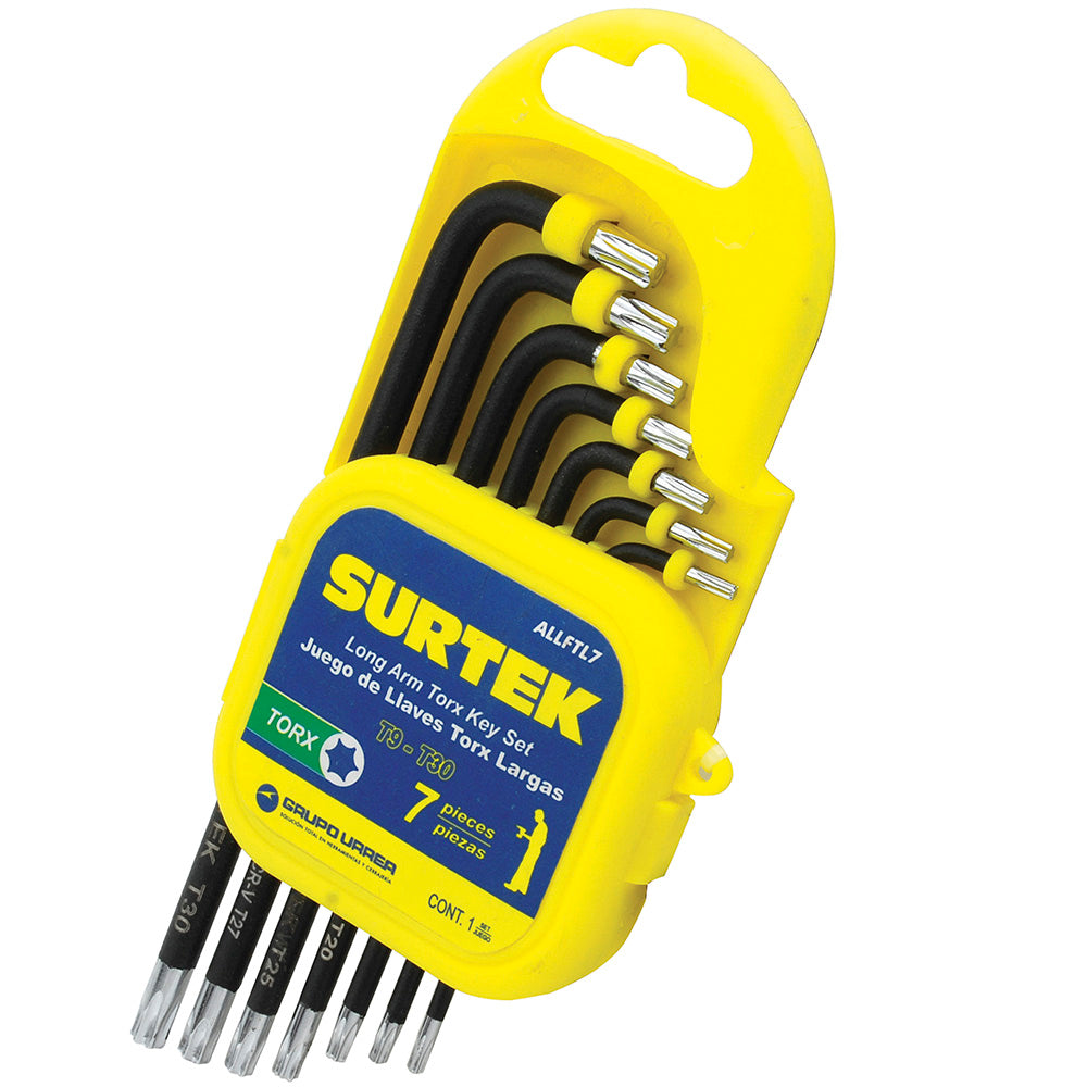 LLAVES TORX "L" LARGAS (JUEGO 7PZ) T9 A T30 SURTEK ALLFTL7