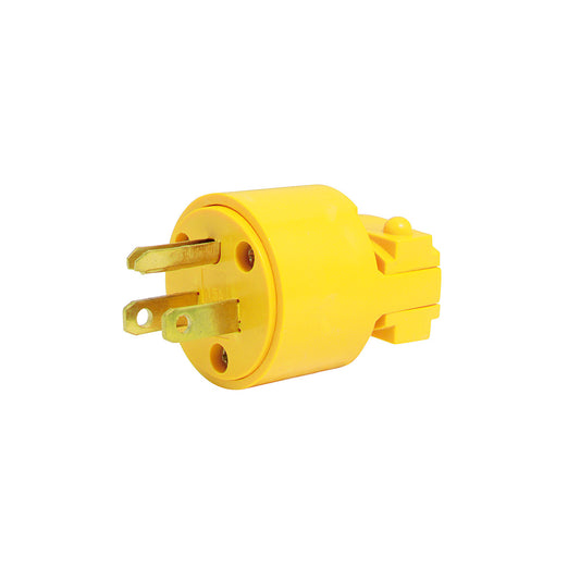 CLAVIJA AMARILLA CON ABRAZADERA ATERRIZADA PLASTICA 15A 127V SURTEK 136509
