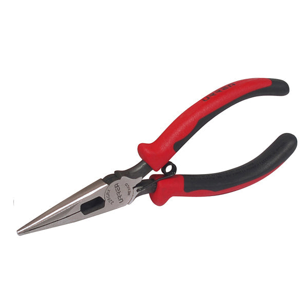 PINZA PARA ELECTRICISTA (BIMATERIAL) PUNTA LARGA LATERAL RESORTE 6-23/32" URREA 226GRX (E-F)